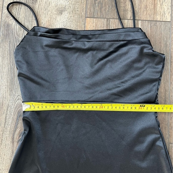 Windsor Junior Women’s Black Satin Mini Dress Draped Sweetheart Cocktail Size L - Picture 9 of 13